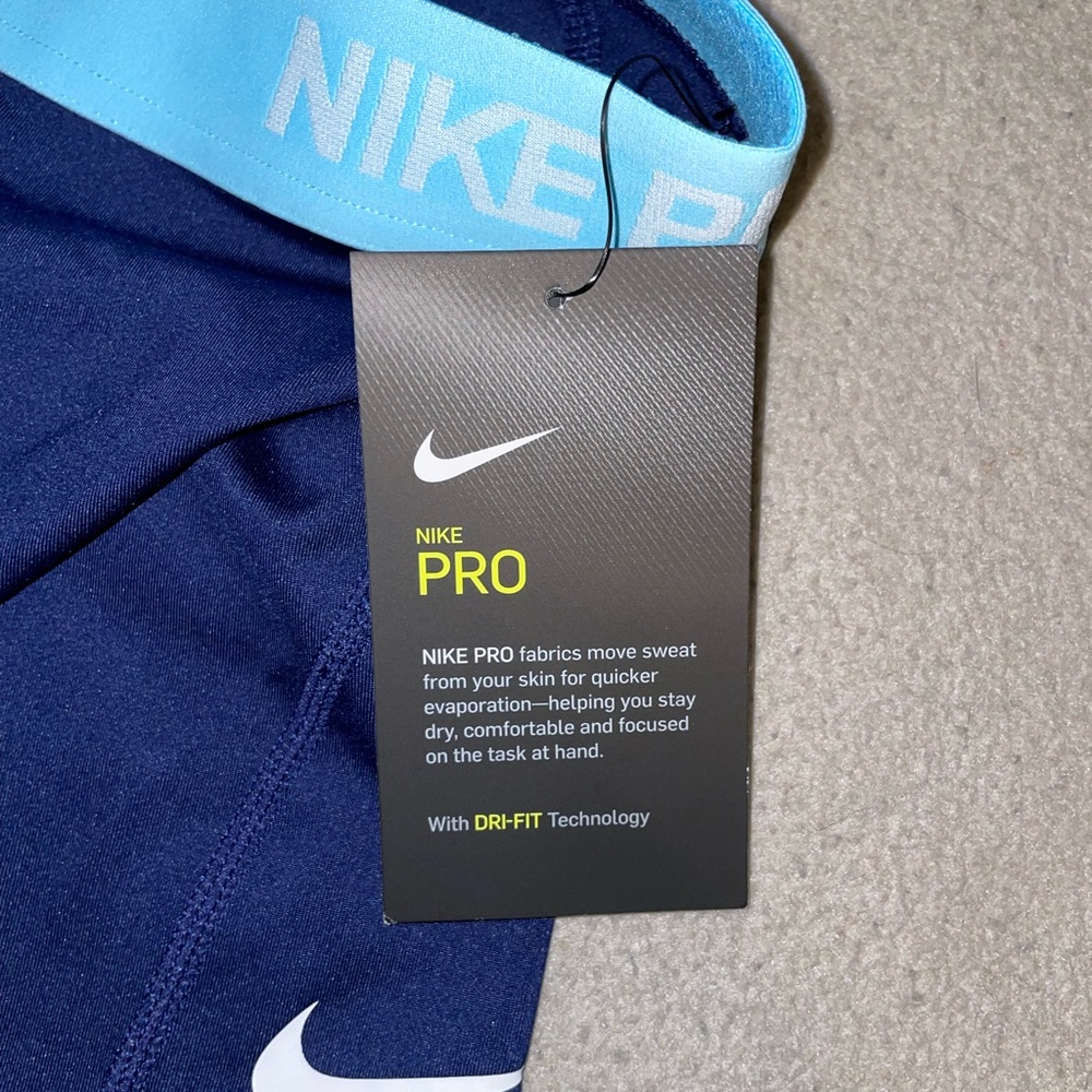NWT navy and light blue nike pro shorts